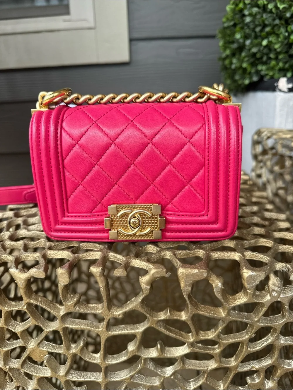 Mini Chanel Boy Bag Pink